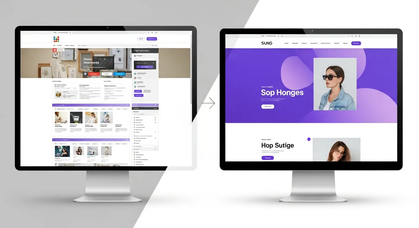 Refonte de site web avant et après