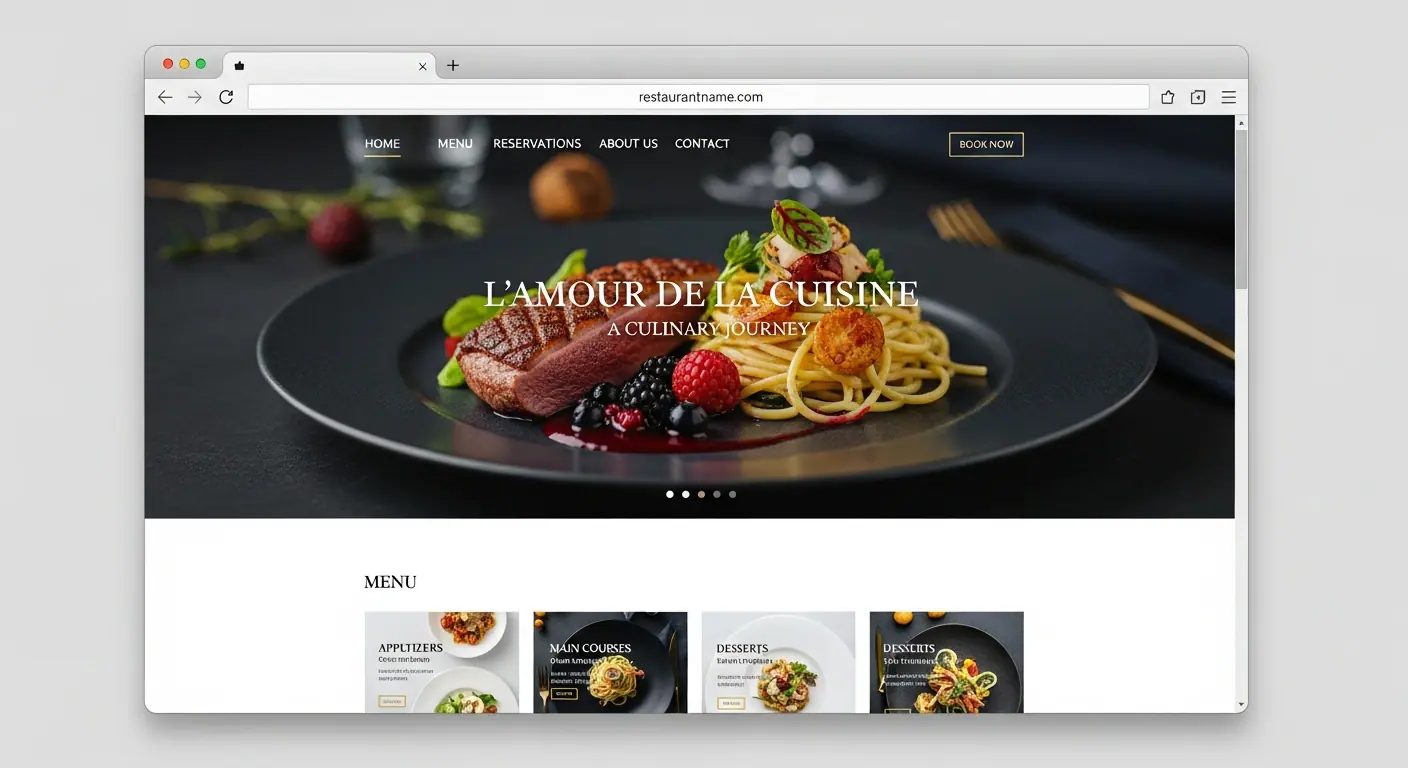 Site vitrine pour un restaurant gastronomique