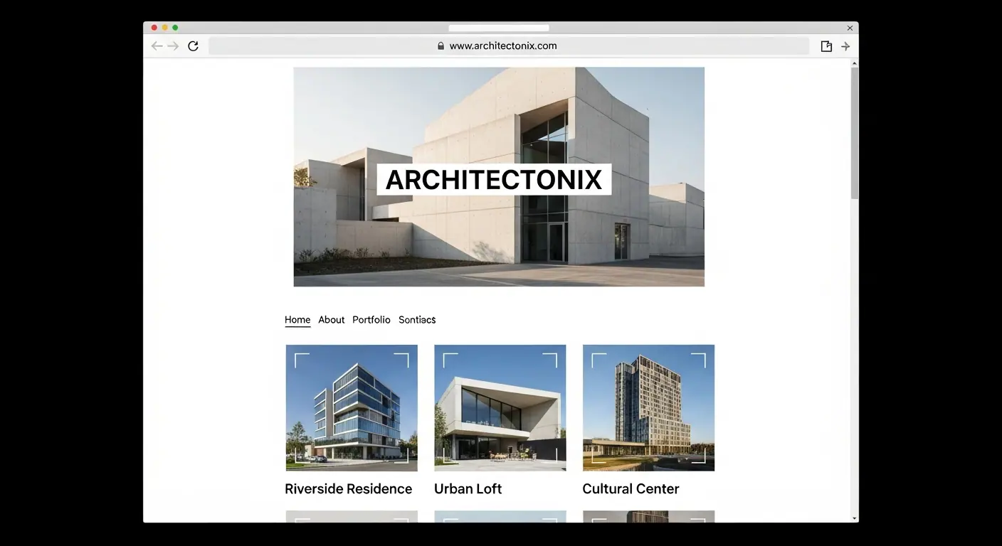Site vitrine pour un cabinet d'architecture