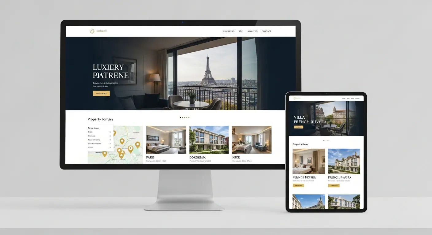 Refonte du site d'une agence immobilière — design premium avec recherche de biens et carte interactive