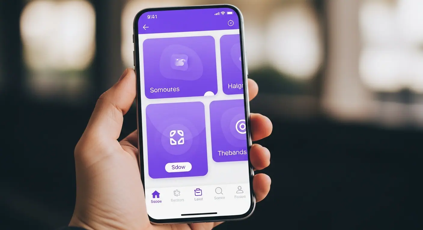Interface mobile élégante affichée sur smartphone