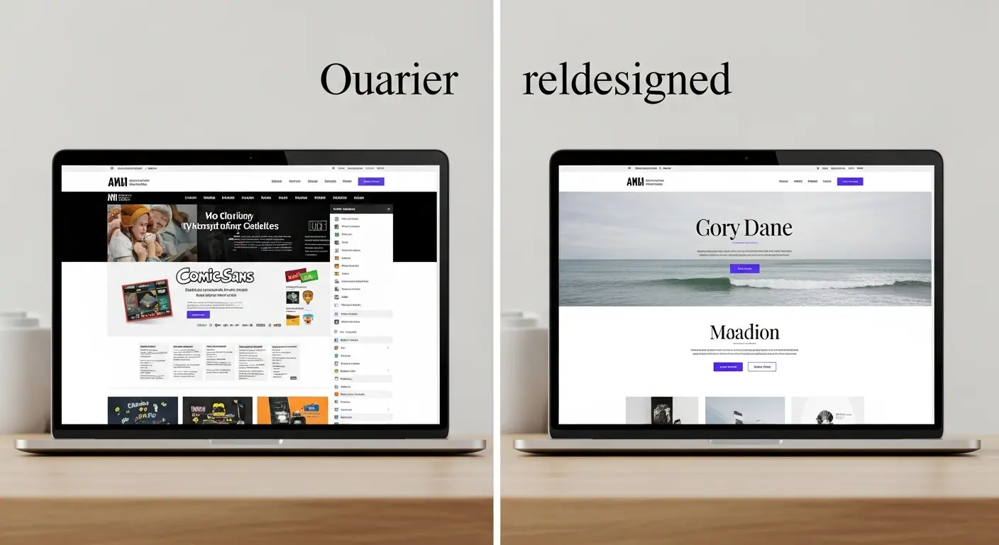 Comparaison avant/après d'une refonte de site web
