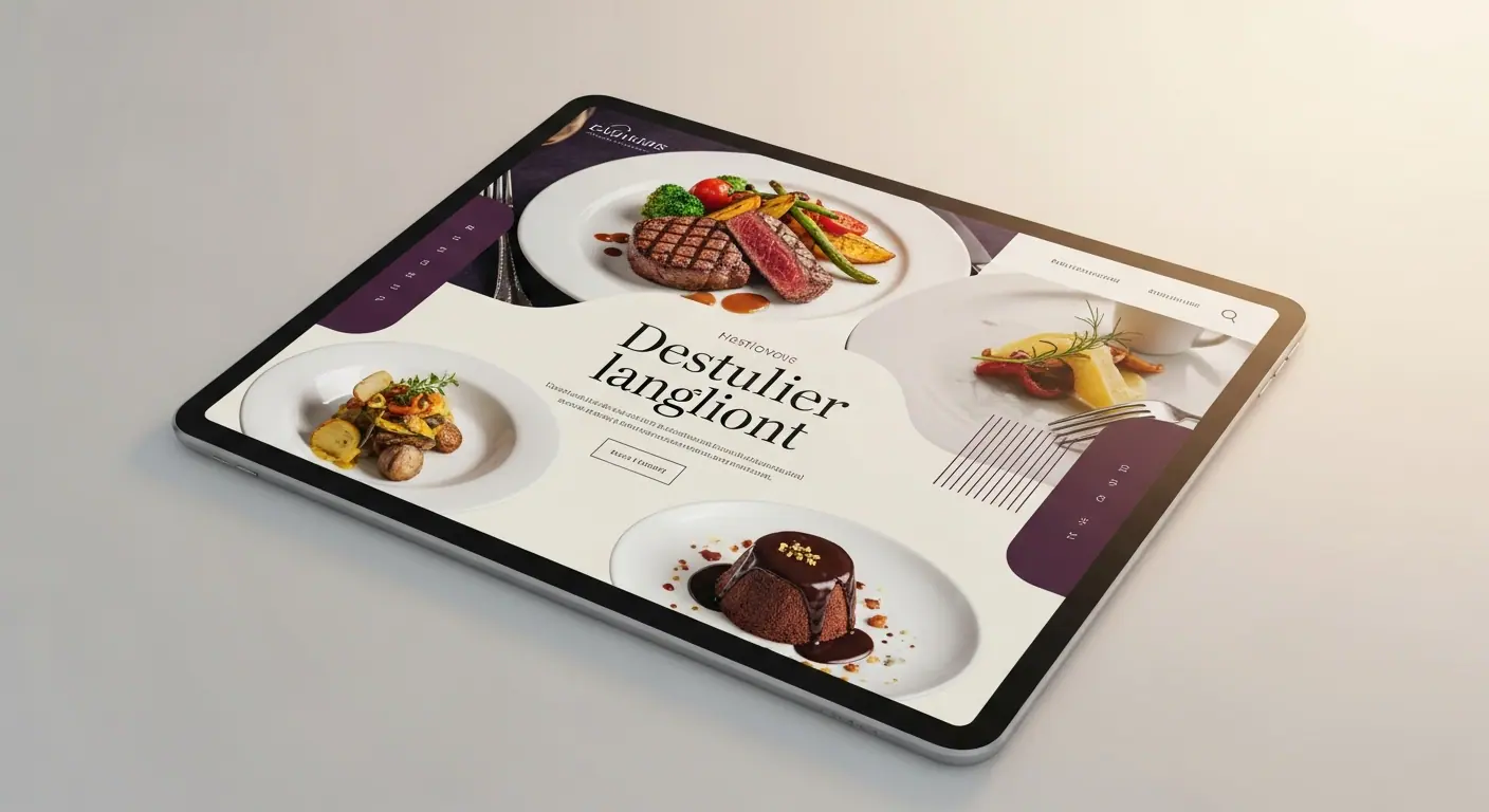 Site web restaurant avec photographies culinaires intégrées