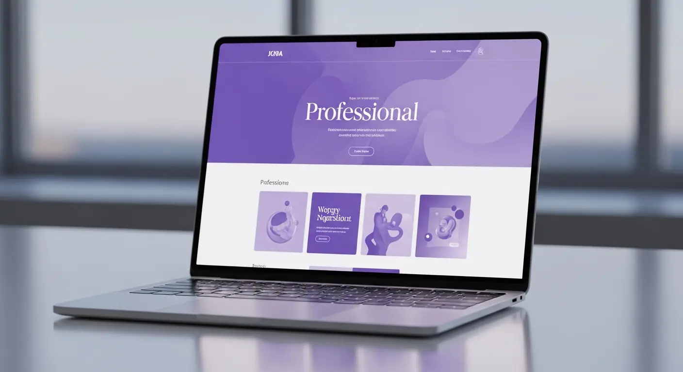 Exemple de site vitrine professionnel sur ordinateur portable