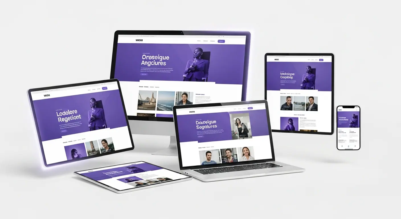 Interfaces web responsive affichées sur plusieurs appareils
