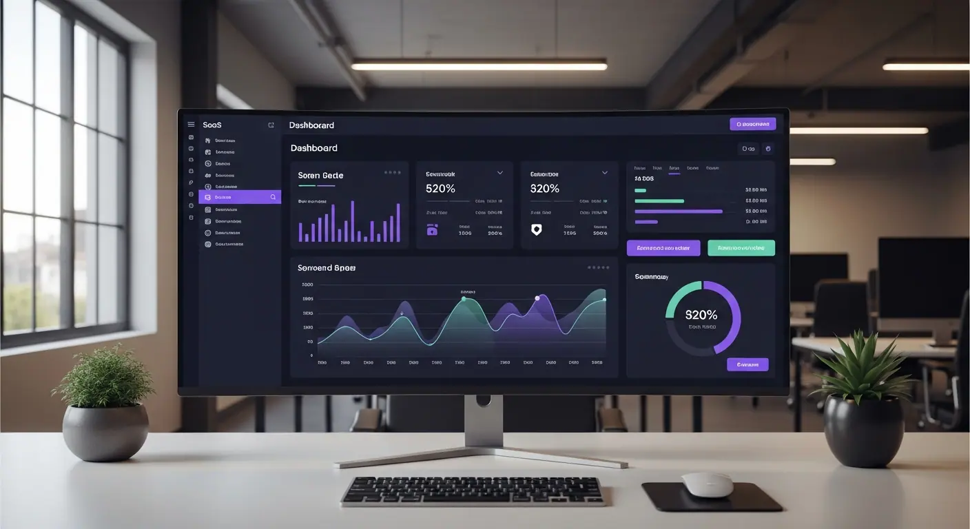 Tableau de bord SaaS moderne avec visualisations de données